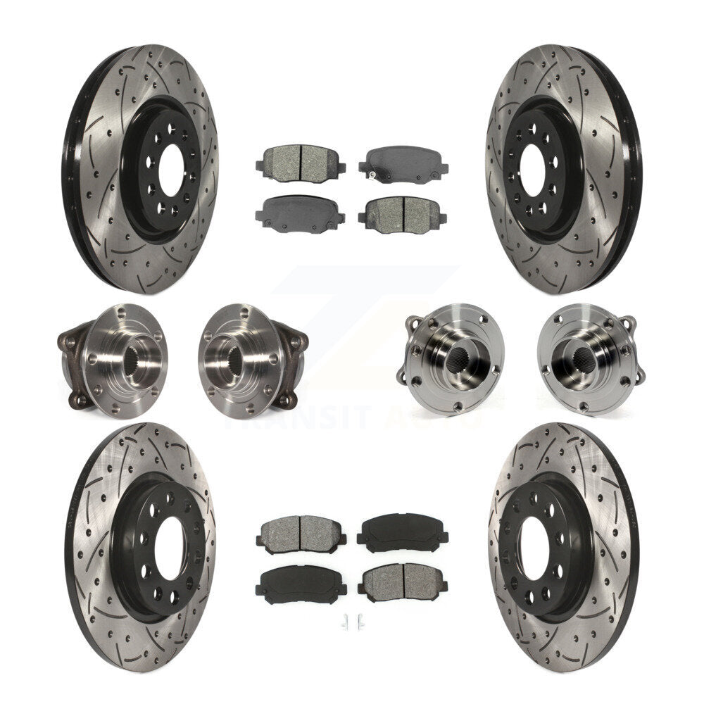 [Avant + Arrière] Kit d'ensemble roulement de roue et moyeu pour 2015-2017 Chrysler 200 AWD avec 330mm Diameter Rotor KBB-111079
