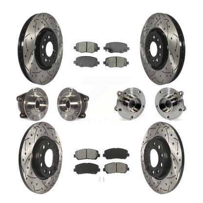 [Avant + Arrière] Kit d'ensemble roulement de roue et moyeu pour 2015-2017 Chrysler 200 AWD avec 330mm Diameter Rotor KBB-111079
