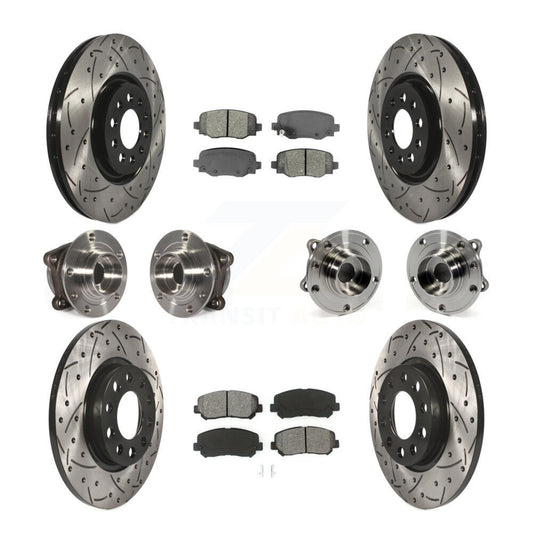 [Avant + Arrière] Kit d'ensemble roulement de roue et moyeu pour 2015-2017 Chrysler 200 AWD avec 330mm Diameter Rotor KBB-111079