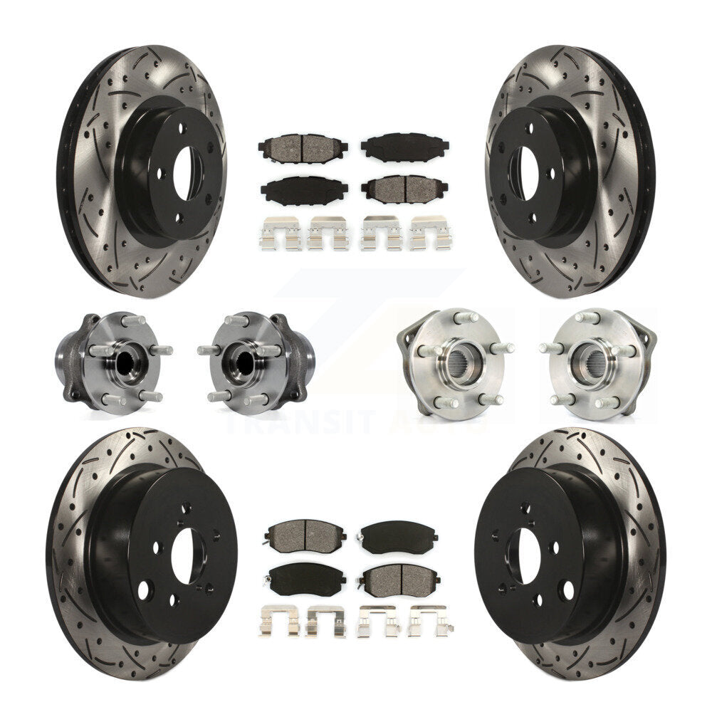 [Avant + Arrière] Kit d'ensemble roulement de roue et moyeu pour 2012-2013 Subaru Impreza Limited Base Premium KBB-111080