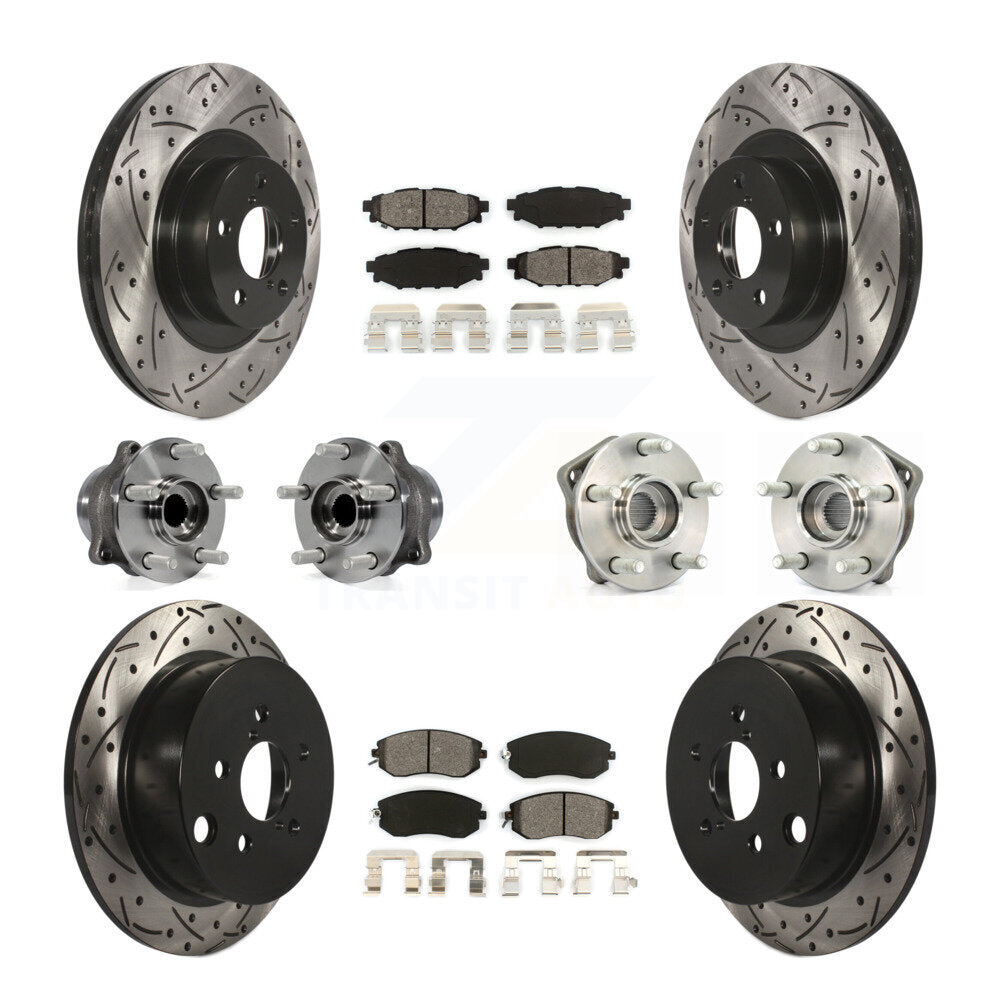 [Avant + Arrière] Kit d'ensemble roulement de roue et moyeu pour 2013 Subaru XV Crosstrek avec 292mm Diameter Rotor KBB-111081