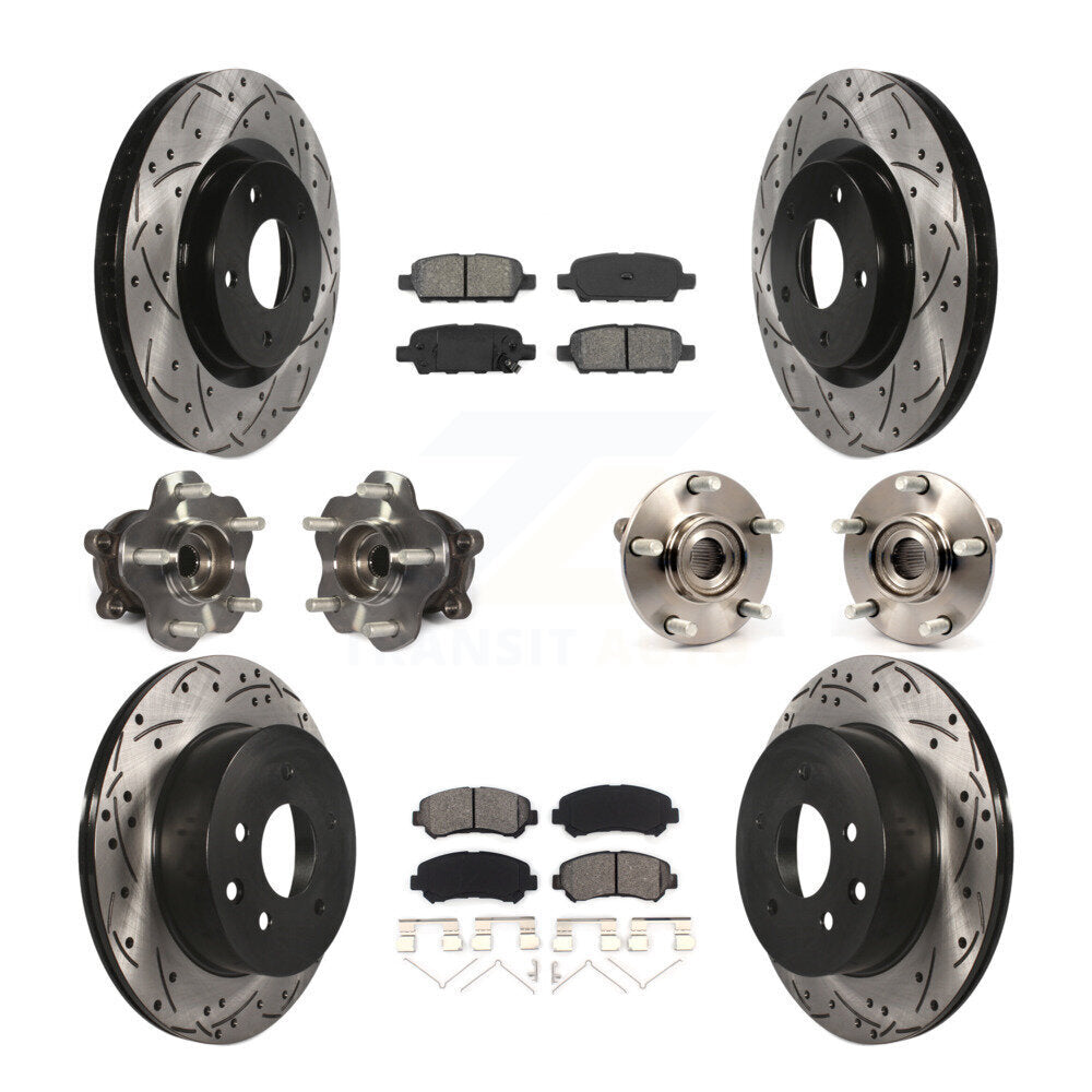 [Avant + Arrière] Kit d'ensemble roulement de roue et moyeu pour 2014-2015 Nissan Rogue Select AWD KBB-111089