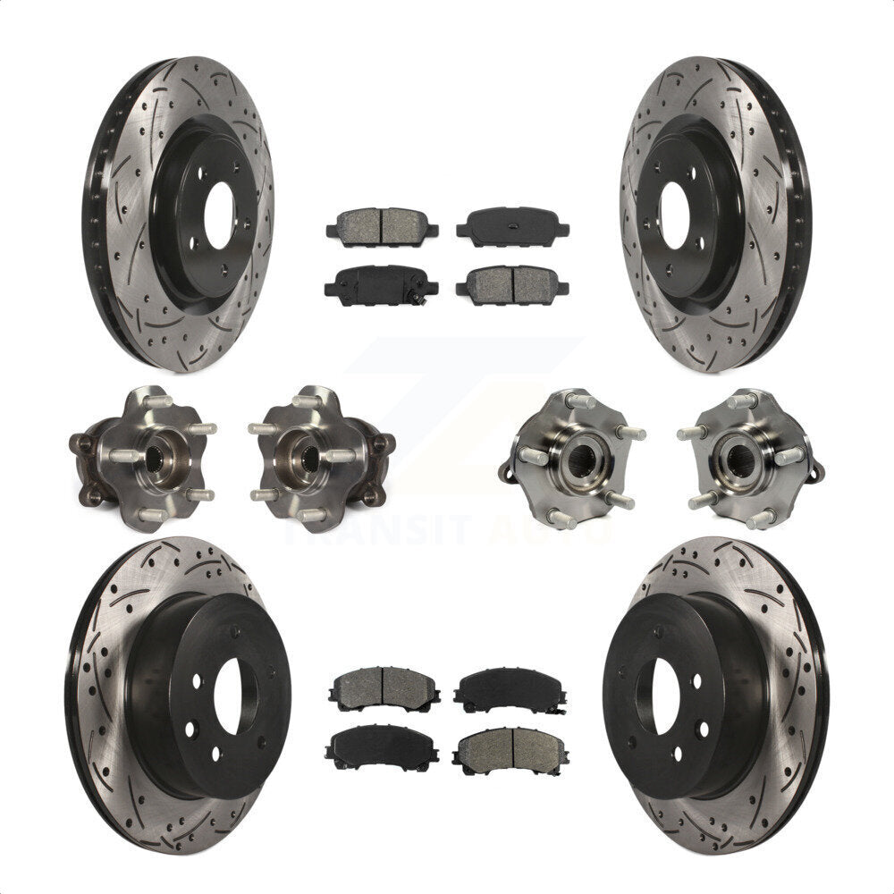 [Avant + Arrière] Kit d'ensemble roulement de roue et moyeu pour Nissan Rogue KBB-111093 par Transit Auto