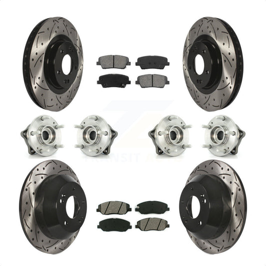 [Avant + Arrière] Kit d'ensemble roulement de roue et moyeu pour 2013-2014 Hyundai Santa Fe AWD avec 3.3L avec ABS Brakes KBB-111112 par Transit Auto
