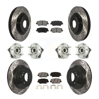 [Avant + Arrière] Kit d'ensemble roulement de roue et moyeu pour 2013-2014 Hyundai Santa Fe Sport AWD avec 2.4L 2.0L KBB-111113 par Transit Auto