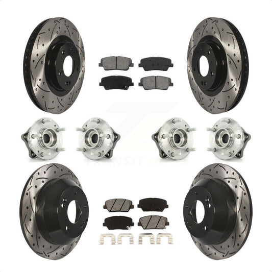 [Avant + Arrière] Kit d'ensemble roulement de roue et moyeu pour 2013-2014 Hyundai Santa Fe Sport AWD avec 2.4L 2.0L KBB-111113 par Transit Auto