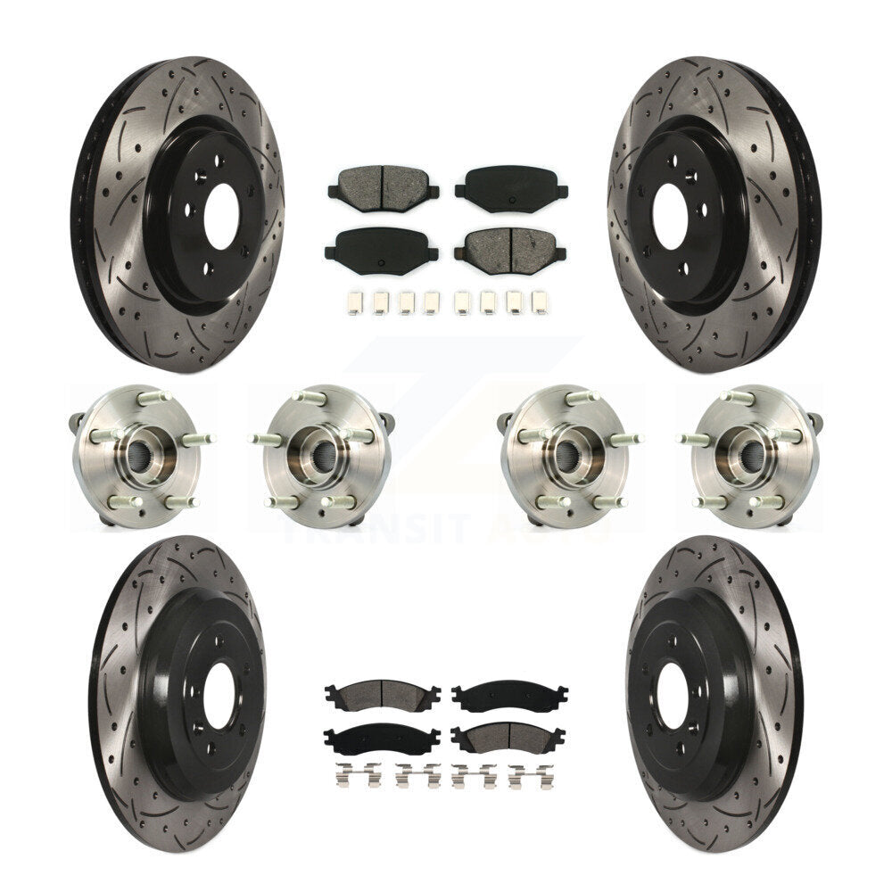 [Avant + Arrière] Kit d'ensemble roulement de roue et moyeu pour 2010-2012 Ford Taurus SHO KBB-111116