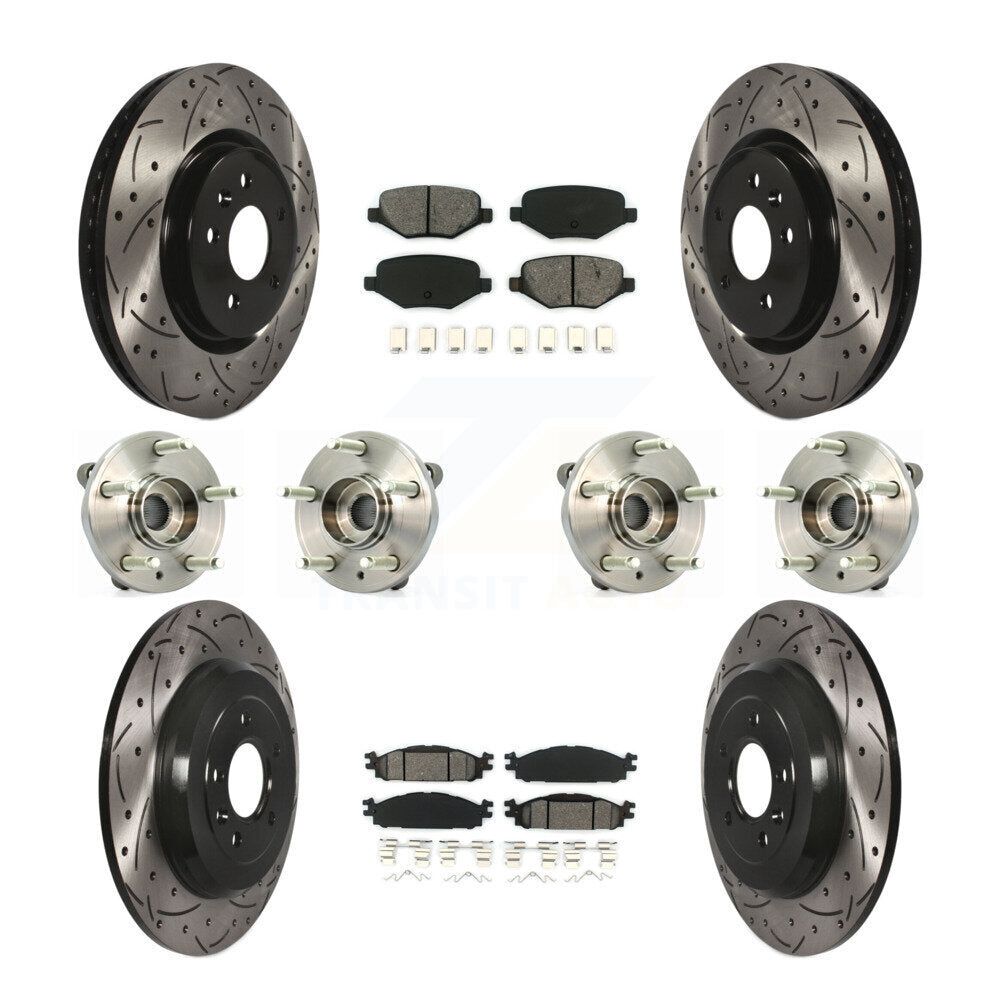 [Avant + Arrière] Kit d'ensemble roulement de roue et moyeu pour Ford Taurus Flex Lincoln MKT MKS KBB-111118