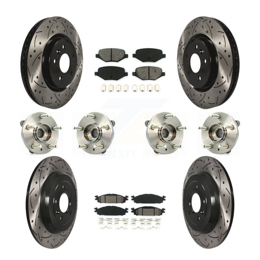 [Avant + Arrière] Kit d'ensemble roulement de roue et moyeu pour Ford Taurus Flex Lincoln MKT MKS KBB-111118