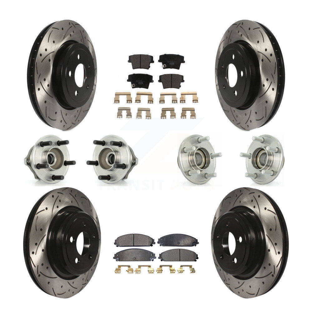 [Avant + Arrière] Kit d'ensemble roulement de roue et moyeu pour 2006-2008 Dodge Charger RWD avec 5.7L 3.5L avec Police Package KBB-111187