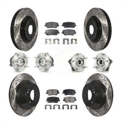 [Avant + Arrière] Kit d'ensemble roulement de roue et moyeu pour 2013-2014 Hyundai Santa Fe Sport FWD avec 2.4L 2.0L KBB-111206 par Transit Auto