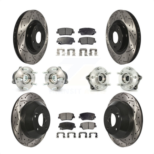 [Avant + Arrière] Kit d'ensemble roulement de roue et moyeu pour 2013-2014 Hyundai Santa Fe Sport FWD avec 2.4L 2.0L KBB-111206 par Transit Auto