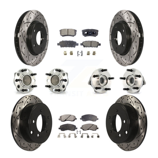 [Avant + Arrière] Kit d'ensemble roulement de roue et moyeu pour 2009 Dodge Caliber SXT avec Drum rear brakes Non-ABS KBB-111209