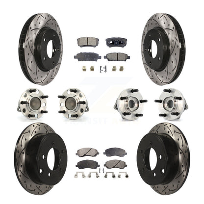 [Avant + Arrière] Kit d'ensemble roulement de roue et moyeu pour 2009 Dodge Caliber SXT avec Drum rear brakes 4-Wheel ABS KBB-111212