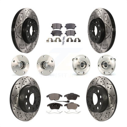 [Avant + Arrière] Kit d'ensemble roulement de roue et moyeu pour 2006-2009 Volkswagen Rabbit 4 Bolt Mounting Flange KBB-111217 par Transit Auto