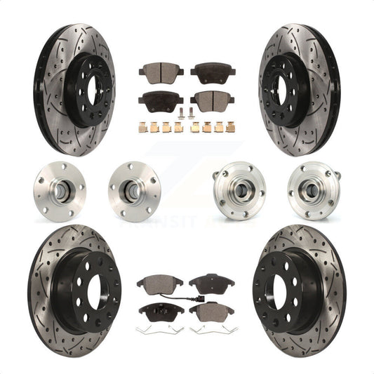 [Avant + Arrière] Kit d'ensemble roulement de roue et moyeu pour 2013 Volkswagen Beetle 2.5L avec 253mm Diameter Rotor KBB-111219 par Transit Auto