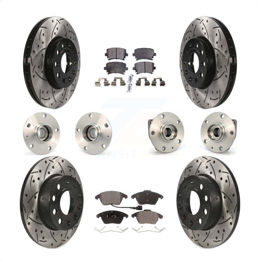 [Avant + Arrière] Kit d'ensemble roulement de roue et moyeu pour 2006-2009 Volkswagen Rabbit 3 Bolt Mounting Flange KBB-111224 par Transit Auto