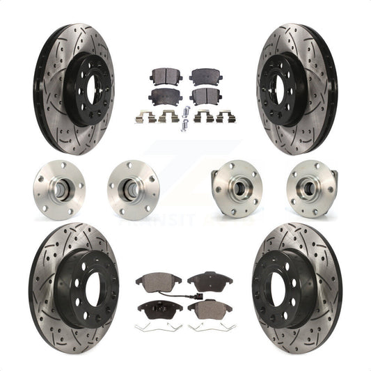 [Avant + Arrière] Kit d'ensemble roulement de roue et moyeu pour 2006-2009 Volkswagen Rabbit 3 Bolt Mounting Flange KBB-111224 par Transit Auto