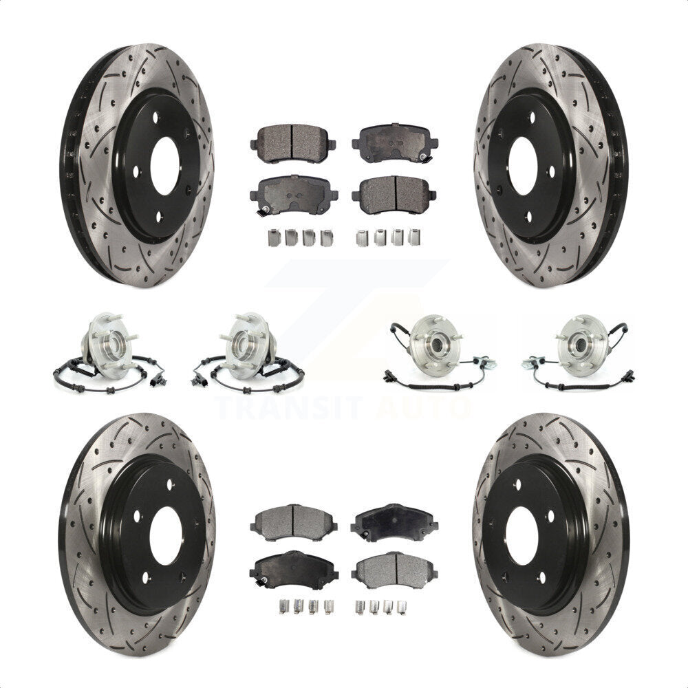 [Avant + Arrière] Kit d'ensemble roulement de roue et moyeu pour Chrysler Town & Country Dodge Grand Caravan Volkswagen Routan KBB-111228 par Transit Auto