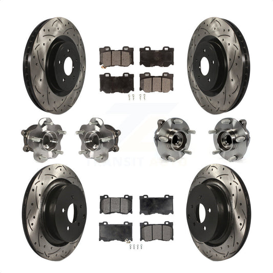 [Avant + Arrière] Kit d'ensemble roulement de roue et moyeu pour INFINITI Q50 M37 Q70 Q70L QX70 M56 KBB-111256 par Transit Auto