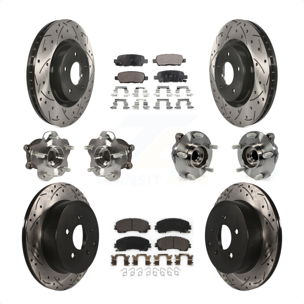 [Avant + Arrière] Kit d'ensemble roulement de roue et moyeu pour INFINITI Q50 Base Premium avec RWD KBB-111257 par Transit Auto