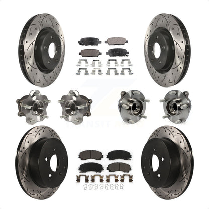 [Avant + Arrière] Kit d'ensemble roulement de roue et moyeu pour INFINITI Q50 Base Premium avec RWD KBB-111257 par Transit Auto
