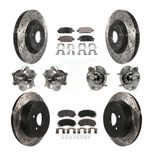 [Avant + Arrière] Kit d'ensemble roulement de roue et moyeu pour INFINITI Q50 Base Premium avec RWD KBB-111257 par Transit Auto