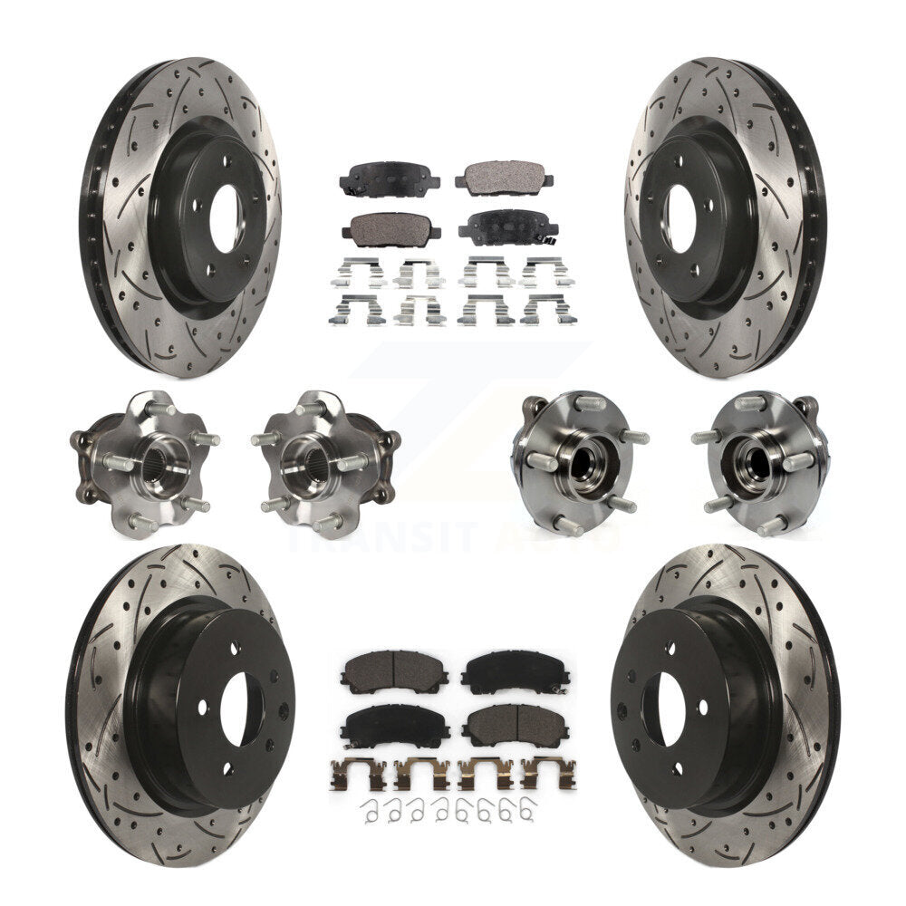 [Avant + Arrière] Kit d'ensemble roulement de roue et moyeu pour 2016-2017 INFINITI QX50 RWD KBB-111258