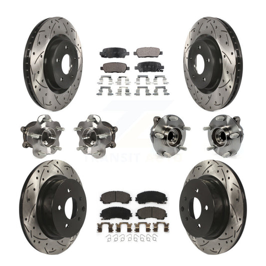 [Avant + Arrière] Kit d'ensemble roulement de roue et moyeu pour 2016-2017 INFINITI QX50 RWD KBB-111258