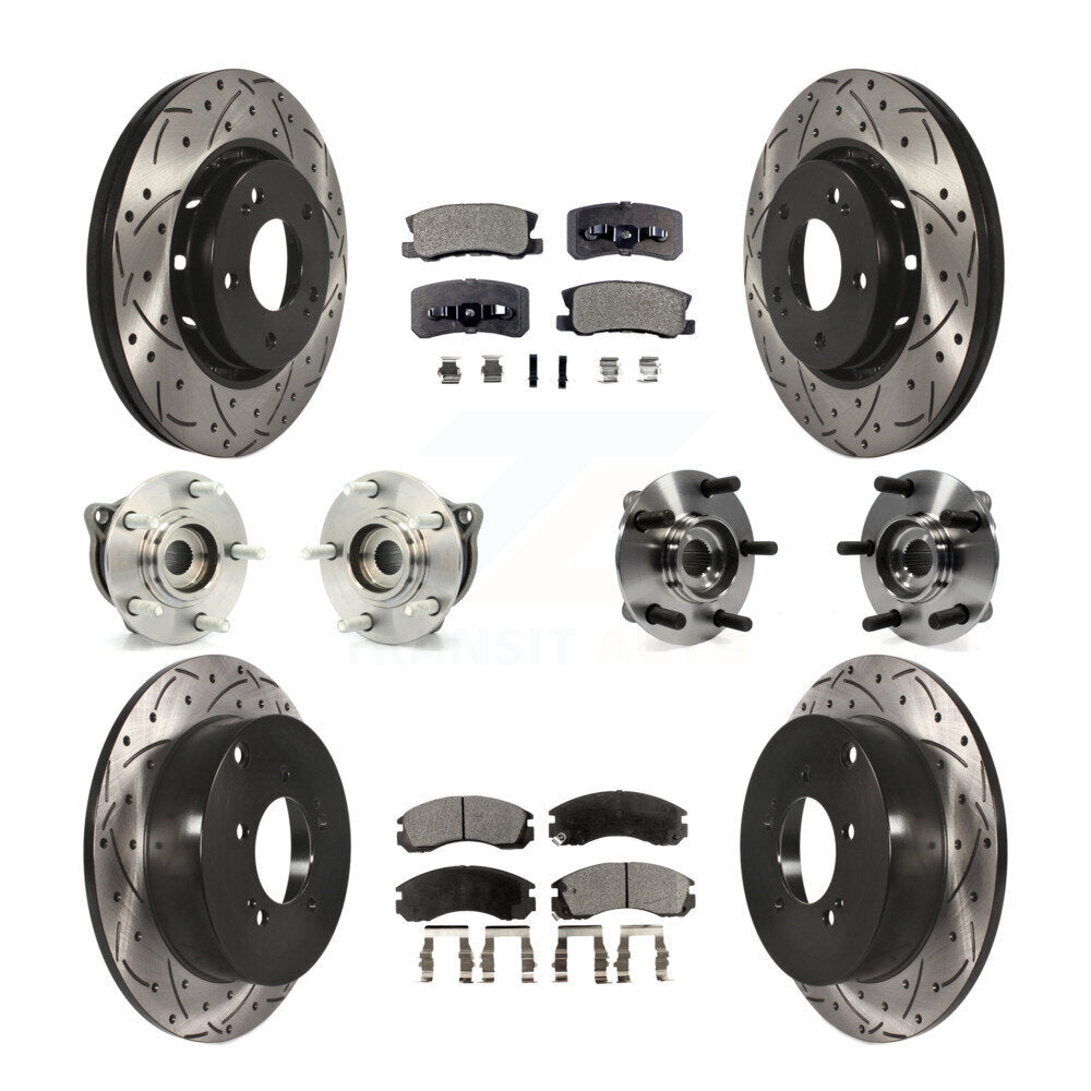 [Avant + Arrière] Kit d'ensemble roulement de roue et moyeu pour 2010-2011 Mitsubishi Lancer Ralliart Sportback avec AWD KBB-111265