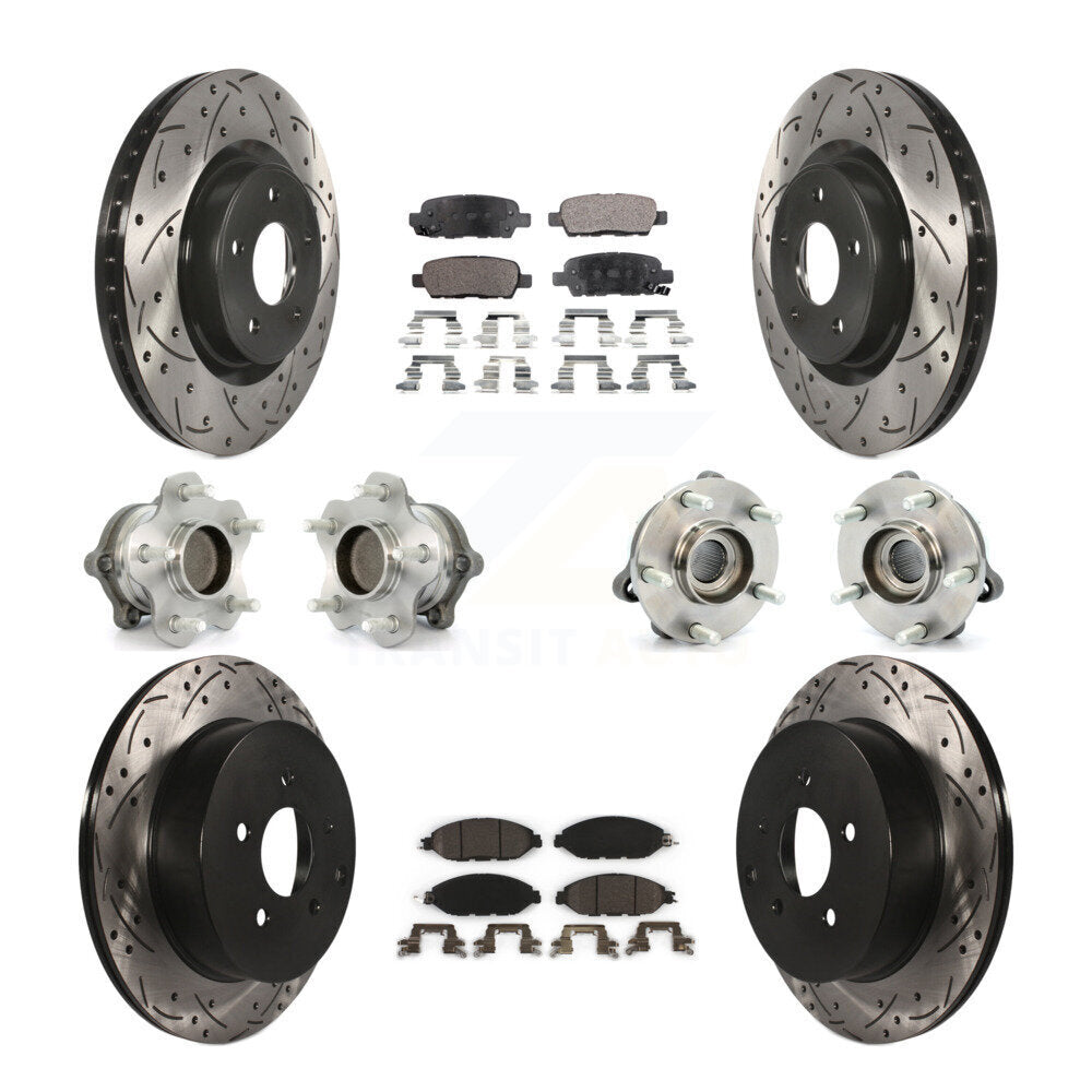[Avant + Arrière] Kit d'ensemble roulement de roue et moyeu pour Nissan Pathfinder Murano INFINITI QX60 JX35 FWD KBB-111268