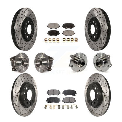 [Avant + Arrière] Kit d'ensemble roulement de roue et moyeu pour 2015-2017 Chrysler 200 AWD avec 305mm Diameter Rotor KBB-111298