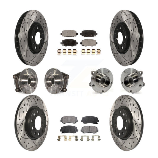 [Avant + Arrière] Kit d'ensemble roulement de roue et moyeu pour 2015-2017 Chrysler 200 AWD avec 305mm Diameter Rotor KBB-111298