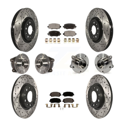 [Avant + Arrière] Kit d'ensemble roulement de roue et moyeu pour 2015-2017 Chrysler 200 AWD avec 330mm Diameter Rotor KBB-111299