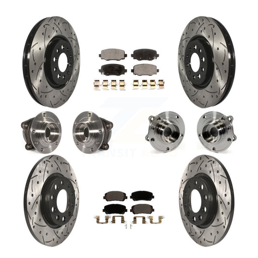 [Avant + Arrière] Kit d'ensemble roulement de roue et moyeu pour 2015-2017 Chrysler 200 AWD avec 330mm Diameter Rotor KBB-111299