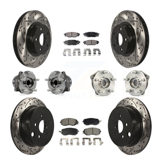 [Avant + Arrière] Kit d'ensemble roulement de roue et moyeu pour 2012-2013 Subaru Impreza Limited Base Premium KBB-111300