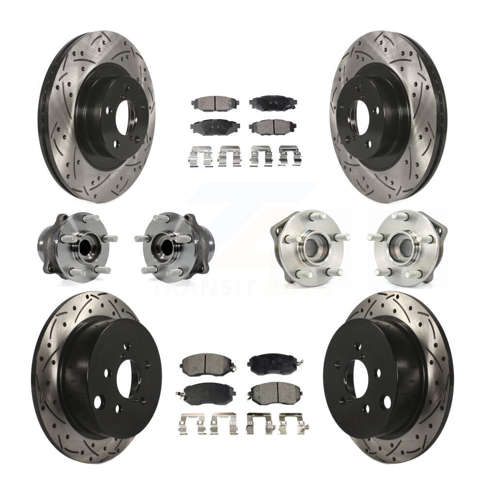 [Avant + Arrière] Kit d'ensemble roulement de roue et moyeu pour 2013 Subaru XV Crosstrek avec 292mm Diameter Rotor KBB-111301