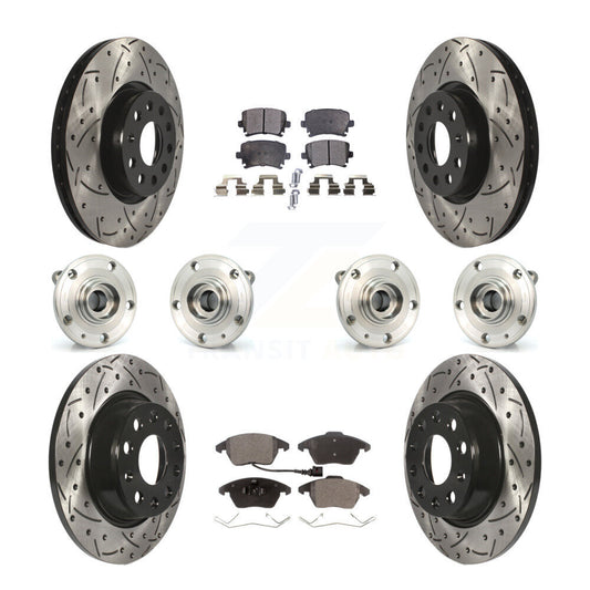 [Avant + Arrière] Kit d'ensemble roulement de roue et moyeu pour Volkswagen Passat Audi A3 Quattro KBB-111334