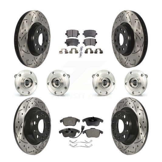 [Avant + Arrière] Kit d'ensemble roulement de roue et moyeu pour Volkswagen Tiguan Audi Q3 Quattro KBB-111335
