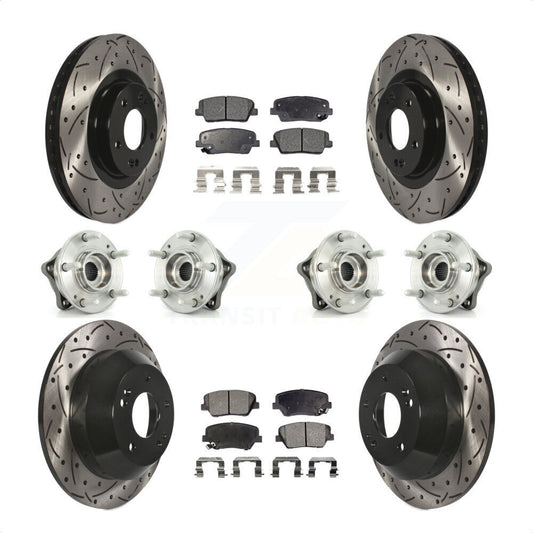 [Avant + Arrière] Kit d'ensemble roulement de roue et moyeu pour 2013-2014 Hyundai Santa Fe Sport AWD avec 2.4L 2.0L KBB-111338 par Transit Auto