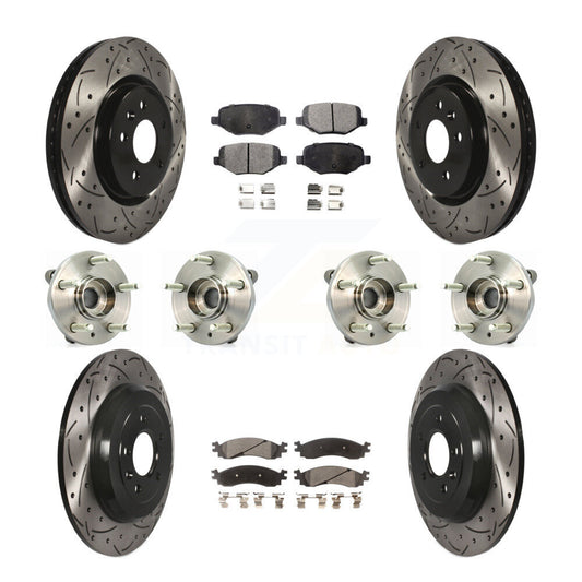 [Avant + Arrière] Kit d'ensemble roulement de roue et moyeu pour 2010-2012 Ford Taurus SHO KBB-111341