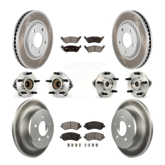 [Avant + Arrière] Kit d'ensemble roulement de roue et moyeu pour 2006 Dodge Grand Caravan Drum rear brakes avec 4-Wheel ABS KBB-111461