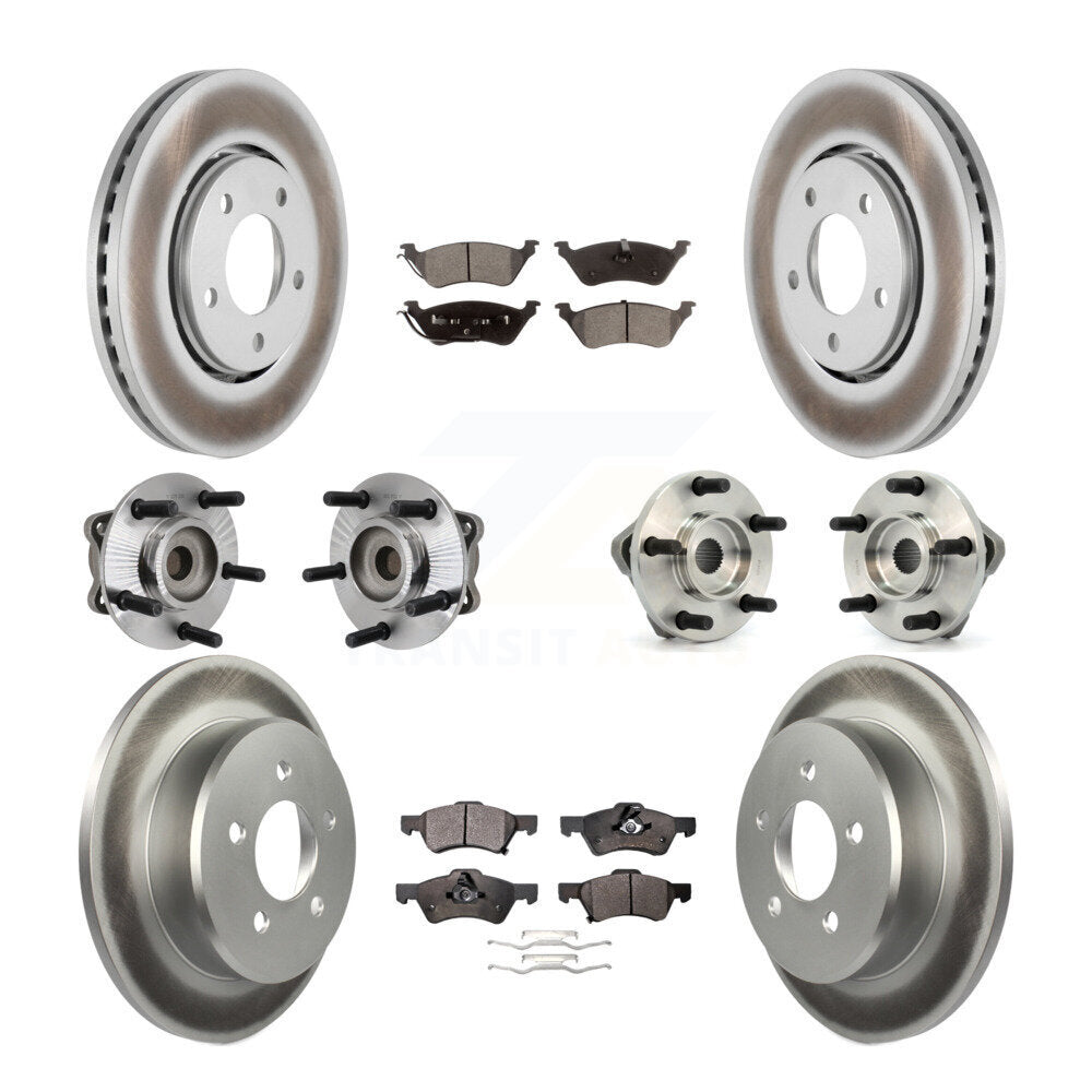 [Avant + Arrière] Kit d'ensemble roulement de roue et moyeu pour 2003-2004 Dodge Caravan Drum rear brakes avec Non-ABS KBB-111464