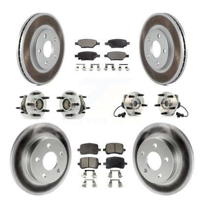 [Avant + Arrière] Kit d'ensemble roulement de roue et moyeu pour 2004-2005 Chevrolet Malibu Drum rear brakes avec 4-Wheel ABS avec 276mm Diameter Rotor KBB-111497
