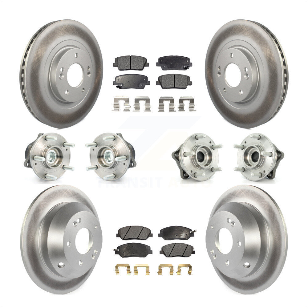 [Avant + Arrière] Kit d'ensemble roulement de roue et moyeu pour 2013-2014 Hyundai Santa Fe FWD avec 3.3L avec ABS Brakes KBB-111546 par Transit Auto
