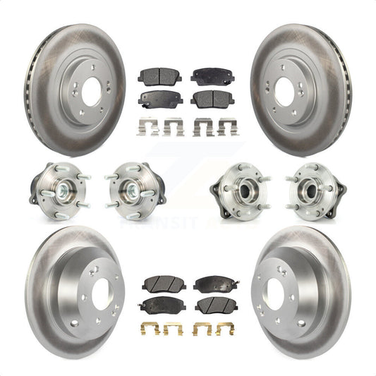 [Avant + Arrière] Kit d'ensemble roulement de roue et moyeu pour 2013-2014 Hyundai Santa Fe FWD avec 3.3L avec ABS Brakes KBB-111546 par Transit Auto