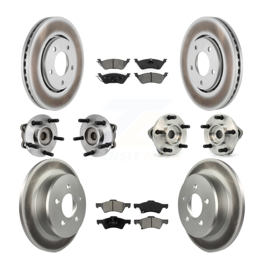 [Avant + Arrière] Kit d'ensemble roulement de roue et moyeu pour 2003-2004 Dodge Caravan Drum rear brakes avec Non-ABS KBB-111982