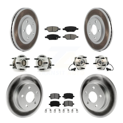 [Avant + Arrière] Kit d'ensemble roulement de roue et moyeu pour 2004-2005 Chevrolet Malibu Drum rear brakes avec 4-Wheel ABS avec 276mm Diameter Rotor KBB-112017
