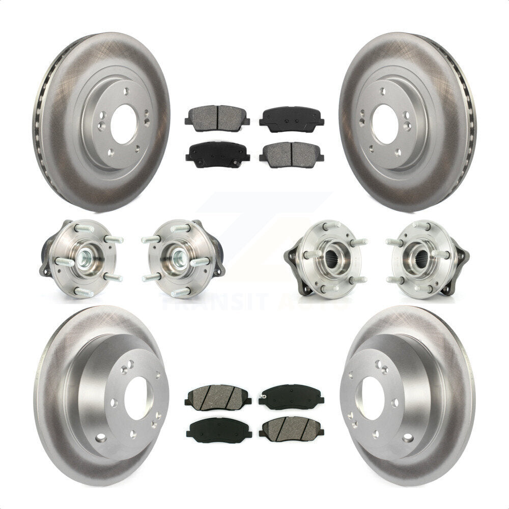 [Avant + Arrière] Kit d'ensemble roulement de roue et moyeu pour 2013-2014 Hyundai Santa Fe FWD avec 3.3L avec ABS Brakes KBB-112072 par Transit Auto