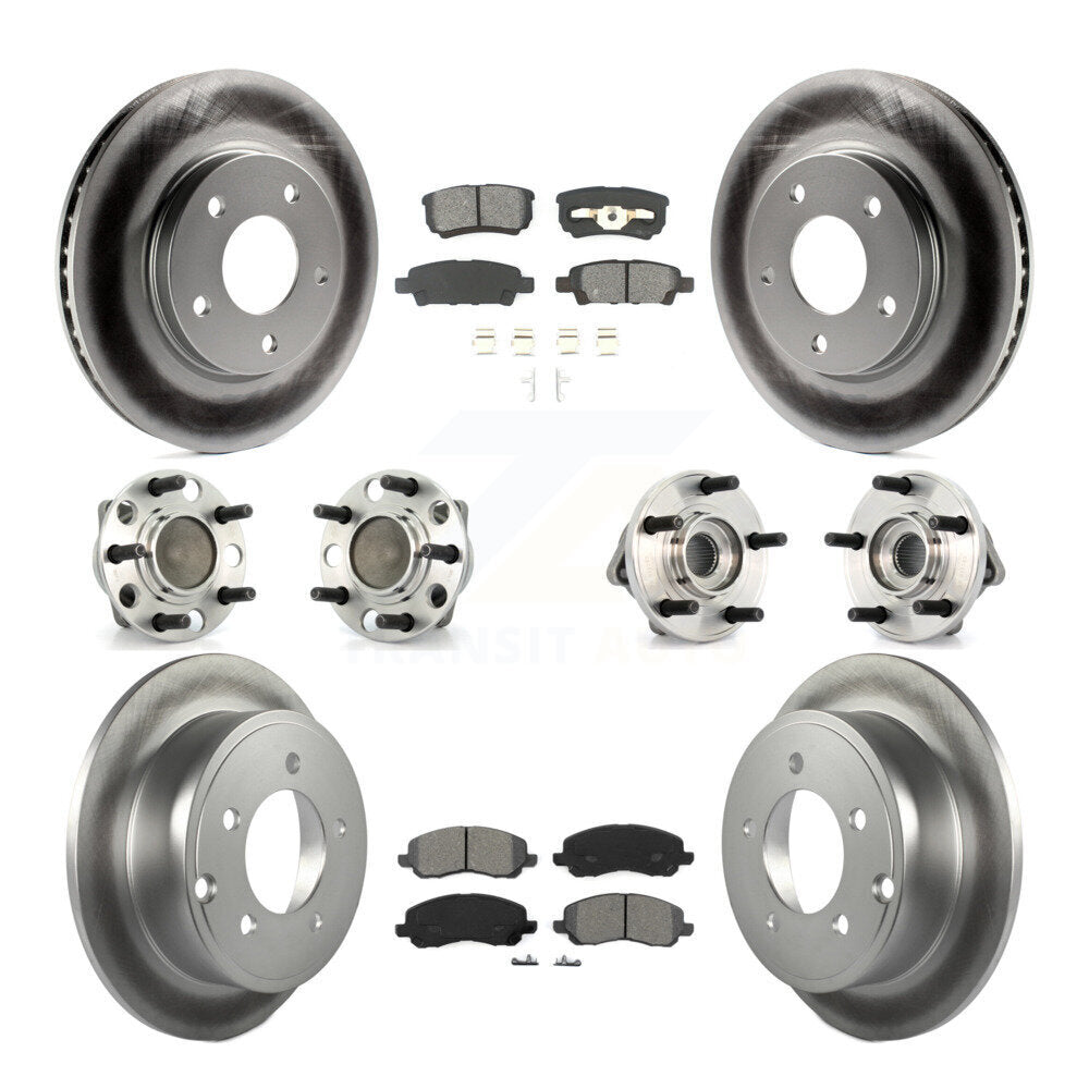 [Avant + Arrière] Kit d'ensemble roulement de roue et moyeu pour 2009 Dodge Caliber SXT avec Drum rear brakes Non-ABS KBB-112078